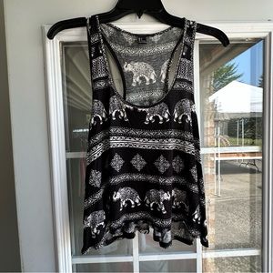 black boho flowy tank top
